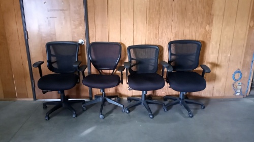 (4) Black Rolling Office Chairs