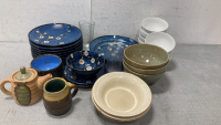 (10) Plates (15) Bowls, Tea Pot And Mug