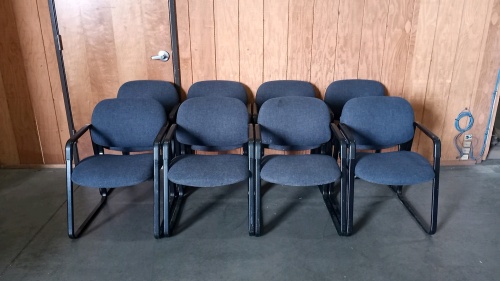 (8) Blue Waiting Room/Office Chairs