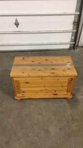 Wooden Toy Chest Full Of Kids Toys