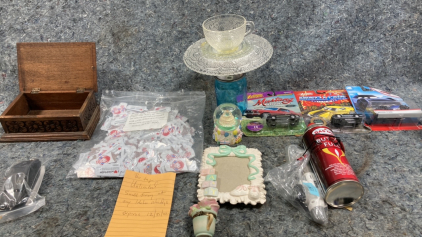 (3) Toy Cars, Snow Globe, Butane Fuel, 100+ Wendy’s Key Tags, and more