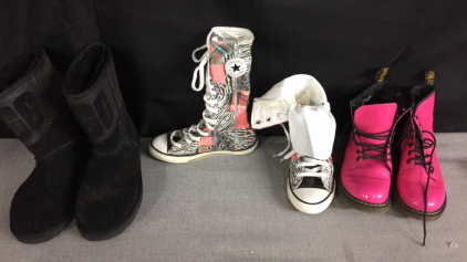 All-Stars Size 2, Dr.Martins Size 4, Warm Boots Size 7