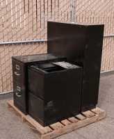 Pallet with (3) Black Metal File Cabinets