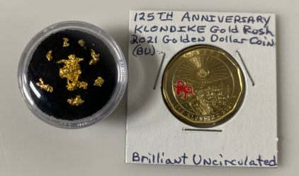 Alaska/ Klondike/ Yukon Natural Gold Nuggets a nd Klondike Gold Rush Coin