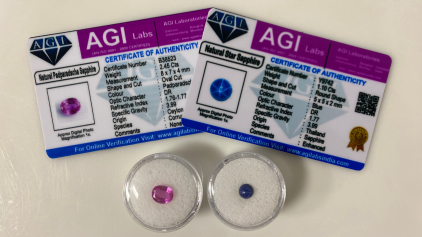 Padparadscha Pink Sapphire and Blue Star Sapphire