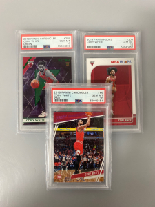 (3) Collectible Graded 2019 Coby White Basketball Cards