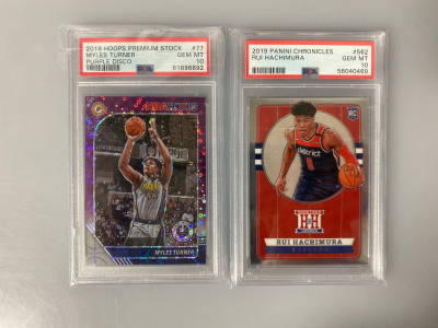 Graded 2019 Myles Turner and Rui Hachimura Basketball Cards