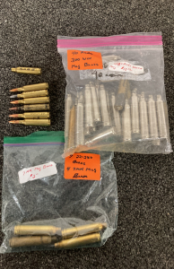 (6) Rounds Unprimed 22-250 Ammo And Mixed Brass Casings