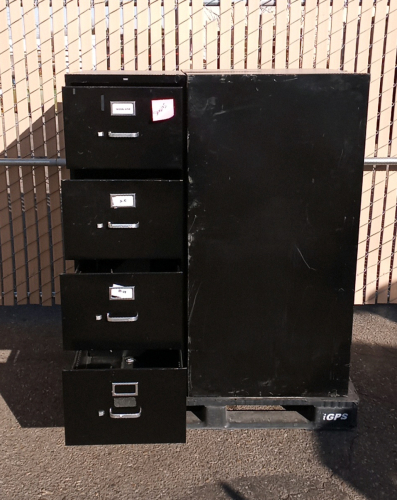 Pallet with (3) Black Metal File Cabinets