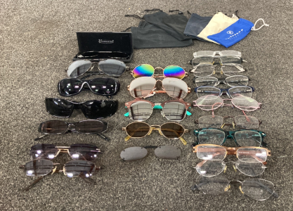 Flat Of Glasses And Sunglasses