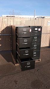 Pallet with (3) Black Metal File Cabinets