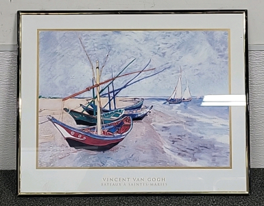 Vincent Van Gogh Bateaux &Agrave; Saintes-Maries Print