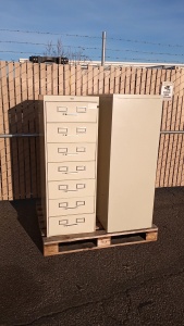 Pallet with (2) Metal File Cabinets