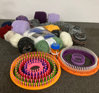 Circle Looms And Balls Of Yarn