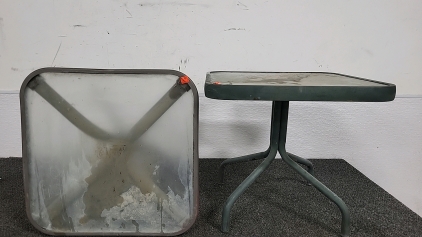 Set of (2) Glass Top End Tables for Patio
