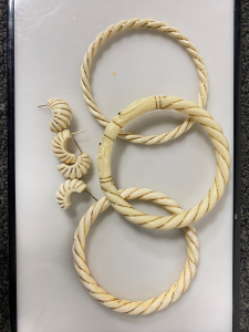 Set of Bakelite/ Ivory Bracelets and Earrings