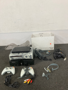 Box of game consoles