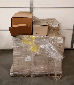 Pallet of Security Camera Mounts and Brackets