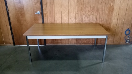 Metal-Framed Office Table