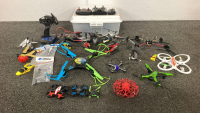 Tote Of Assorted Drones And Parts