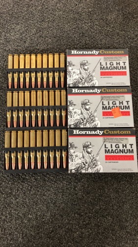 (3) Boxes Hornady Custom Light Magnum 30-06 SPRG Ammo