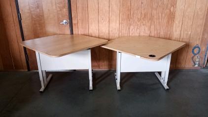 (2) Metal-Frame Office Tables