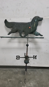 Metal Weather Vane with Golden Retriever