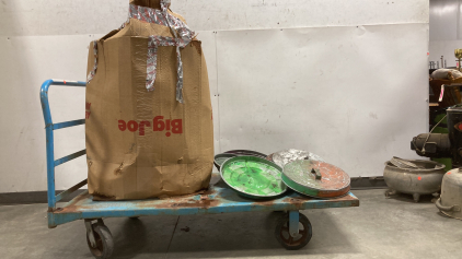 Industrial Cart And Box Of Lids