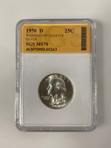 Mint State 1950 D Silver Quarter