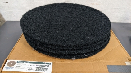 (4) New 27" Black Strip Floor Maintenance Pads