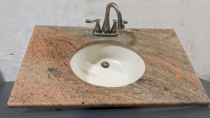 Granite Top Lavatory Sink w/Sprayer Faucet