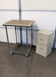 Utility Cart w/Locking Wheels, 2 Drawer File Cabinet