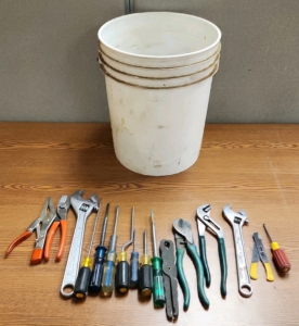 5 Gallon Bucket Of Assorted Tools