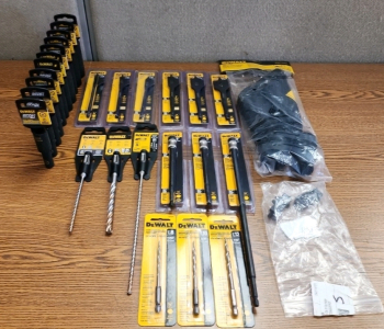 Box Of Assorted DeWalt Hardware & Supplies