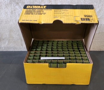 Brand New Box Of DeWalt 16 GA Wide Crown Staples