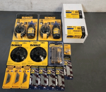 New Assorted DeWalt Hardware W/ Stanley Razor Blades