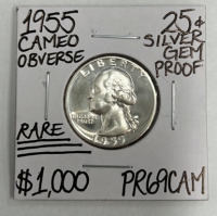 1955 PR69CAM Rare Gem Proof Silver Quarter