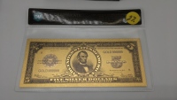 $5 Gold Plated Series Bank Note 24K Gold