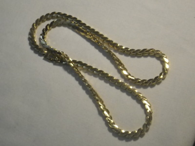 Gold Toned Heavy S-Link Necklace, 25"