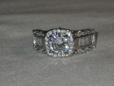Wedding Ring, 1.5 Ct Center Stone, Sz 6