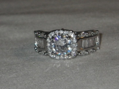 Wedding Ring, 1.5 Ct Center Stone, Sz 6