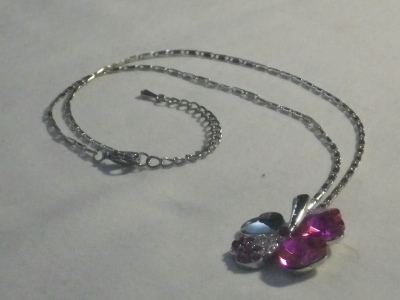 Silver Toned 4 Leaf Clover Necklace, 17"