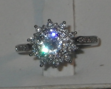 1ct Stone, Engagement Ring, Halo Setting, Sz-Expandable