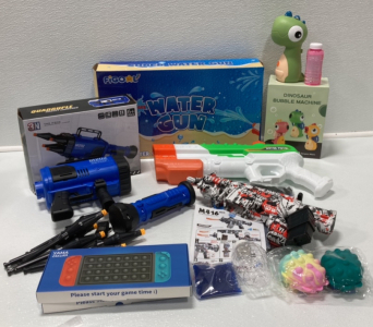 Water Bullet Gun, Water Guns, Bubble Machines And Rocket Launcher