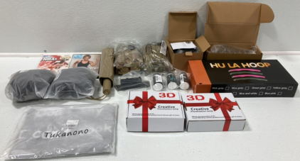 (2) Survivor Gear and First Aid, (2) 3D Lamp, HuLa Hoop, Spring, Umbrella and More