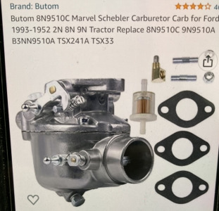 Butom 8N9510C Marvel Schebler Remake Carburetor - Fits Ford N-Series Tractors