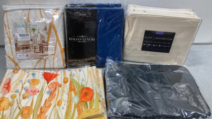 Aloe Vera Infused Sheet Set, Italian Luxury Bed Skirt, Seni Sheer Curtains, Table Runners And Tablet Covers