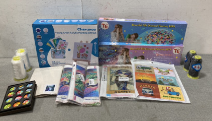 Beautiful 5D Diamond Painting Kits, Acrylic Painting Gift Set, Large Spools Of Thread, Stickers And Magnets