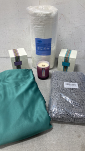 Scented Candles, Memory Foam Pillow, Queen Bed Set And Bath Rug