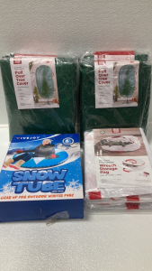 Snow Tube, Wreath Storage Bags And Pull Over Tree Covers